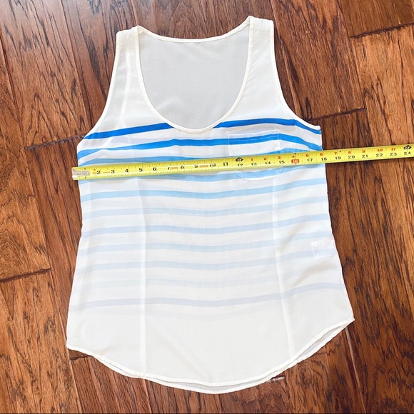 Joie RAIN B Silk Tank Gradient Ombre Blue Stripes - Picture 5 of 8